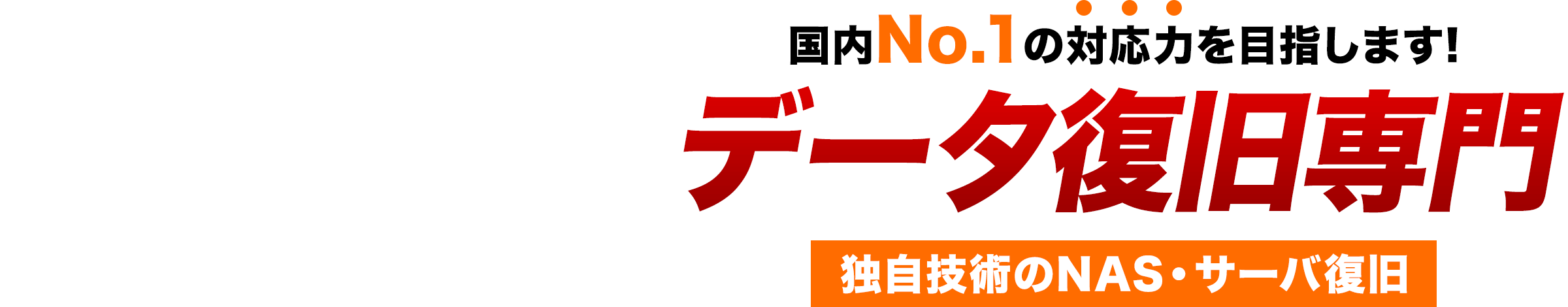 国内No.1の対応力を目指します!データ復旧専門 独自技術のNAS・サーバ復旧